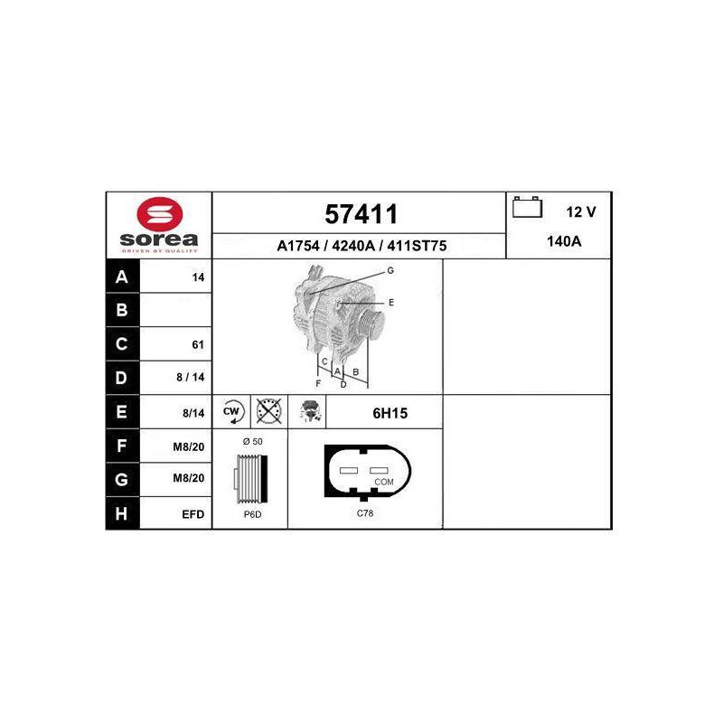 ALTERNATEUR VL / AUDI A3 1.4 TFSI