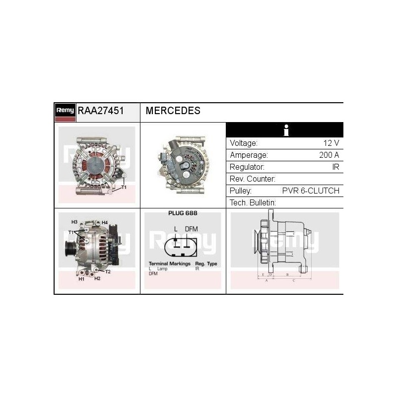 ALTERNATEUR - REMY SMART - MERCEDES