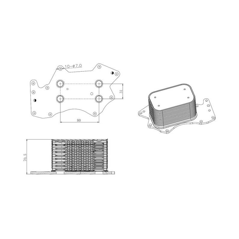 RH VW TOUAREG 3.0D 03- OILCOOLERS-