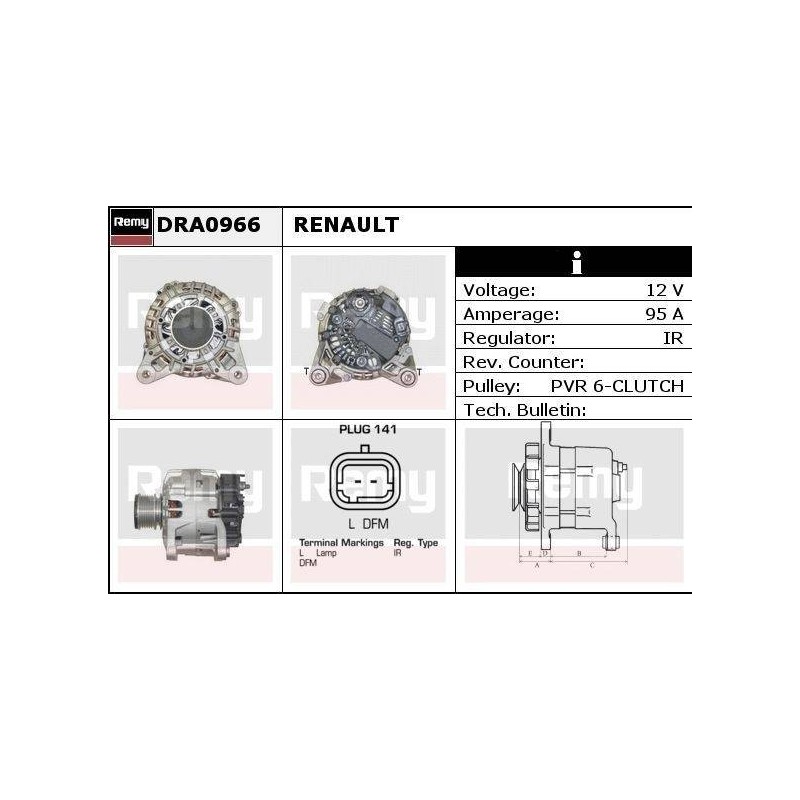 ALTERNATEUR - REMY REMANUFACTURED -