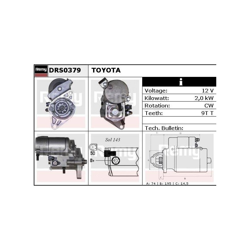 DEMARREUR - REMY SMART - TOYOTA