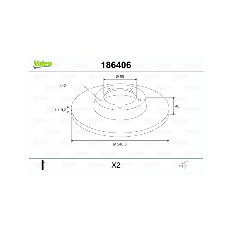 DISQ FREIN X2 ALFA 33. 145. 155