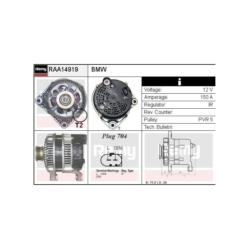 ALTERNATEUR - REMY SMART - BMW