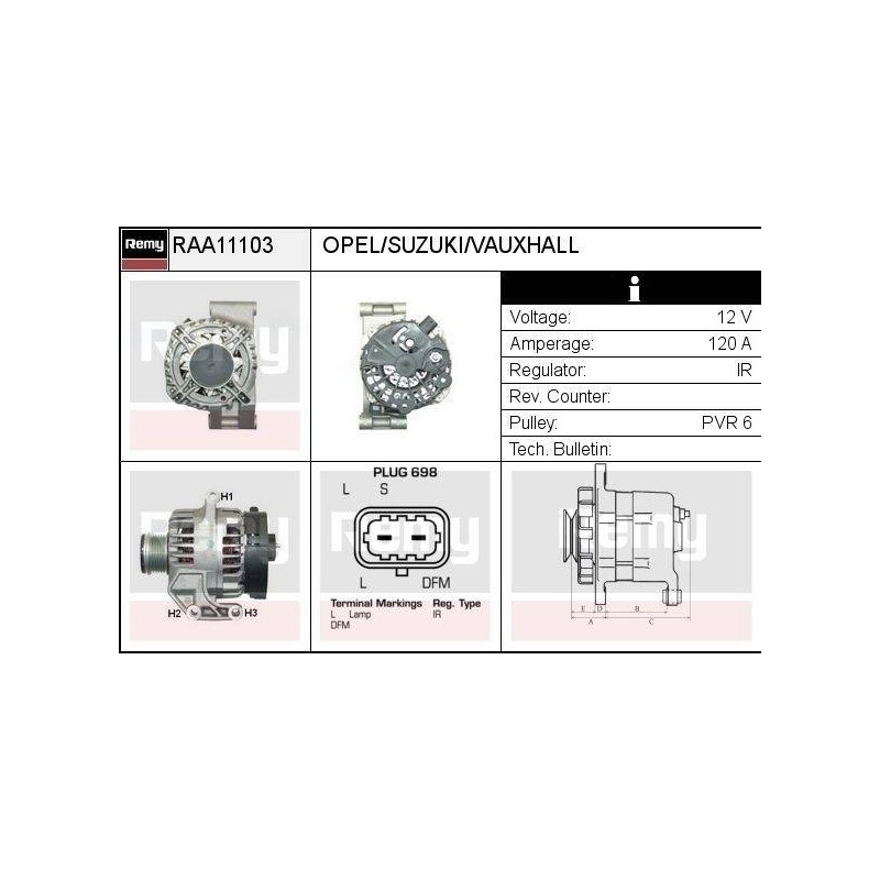 ALTERNATEUR - REMY SMART - OPEL. SU