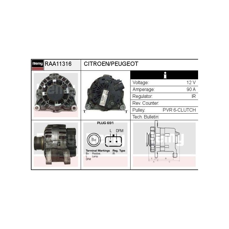 ALTERNATEUR - REMY SMART - CITROEN.