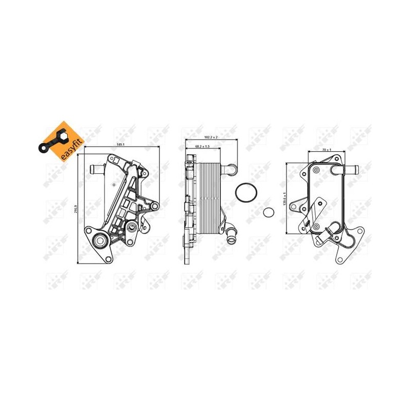 RH SKODA OCTAVIA 01/2014 OILCOOLER