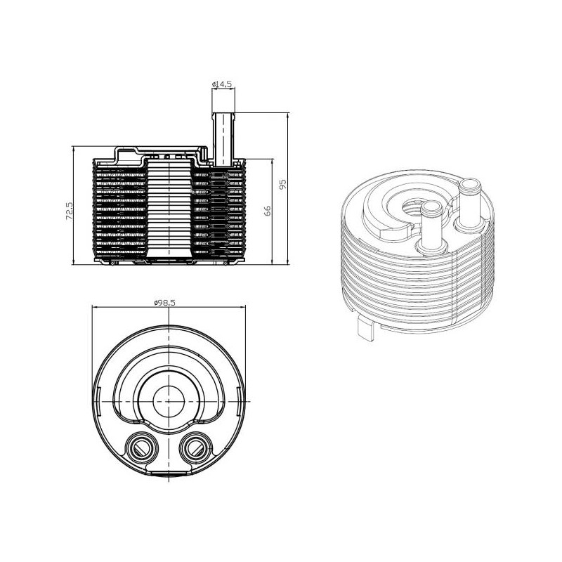 RH NISSAN NAVARA 2.5D 05- OILCOOLER