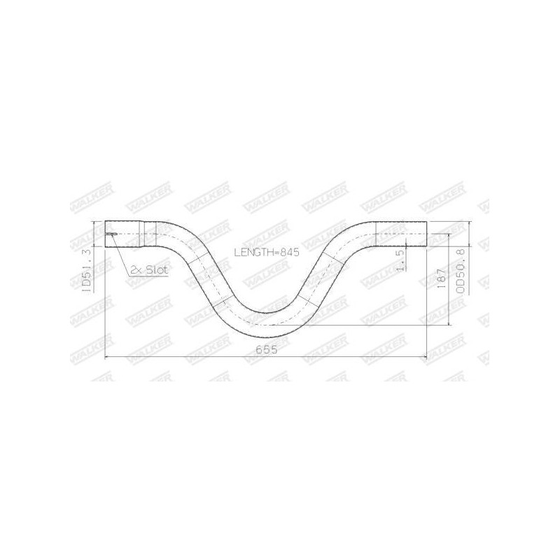 TUBE UNIVERSEL 2 . L655MM / AXE PLI