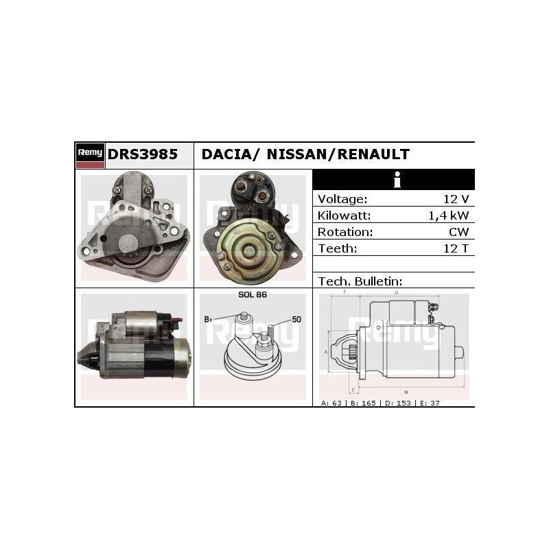 DEMARREUR - REMY REMANUFACTURED - D