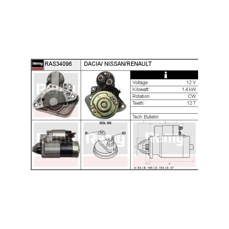 DEMARREUR - REMY SMART - DACIA. NIS