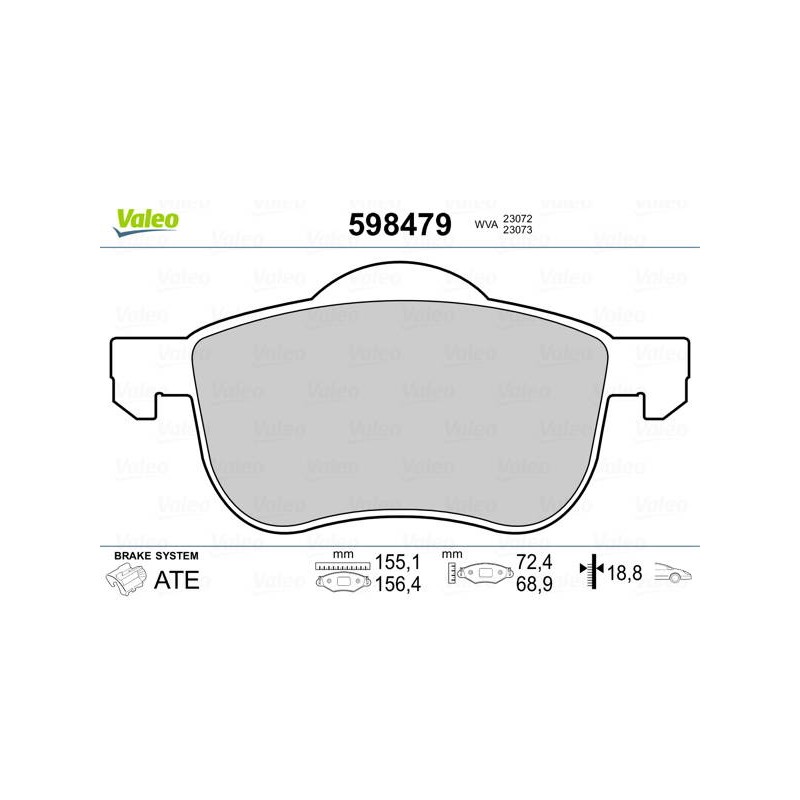 PLAQ FREIN VOLV S60. S80. V70