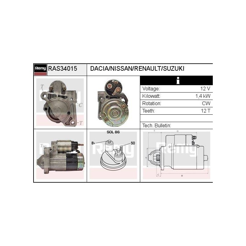 DEMARREUR - REMY SMART - DACIA. NIS