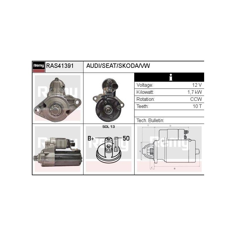 DEMARREUR - REMY SMART - AUDI. SEAT