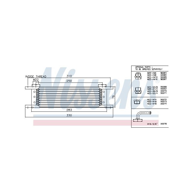 RAD.HUILE ALU-OLIEK LER 10 ROW-AL M