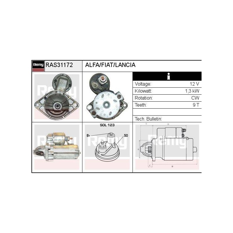 DEMARREUR - REMY SMART - ALFA ROMEO