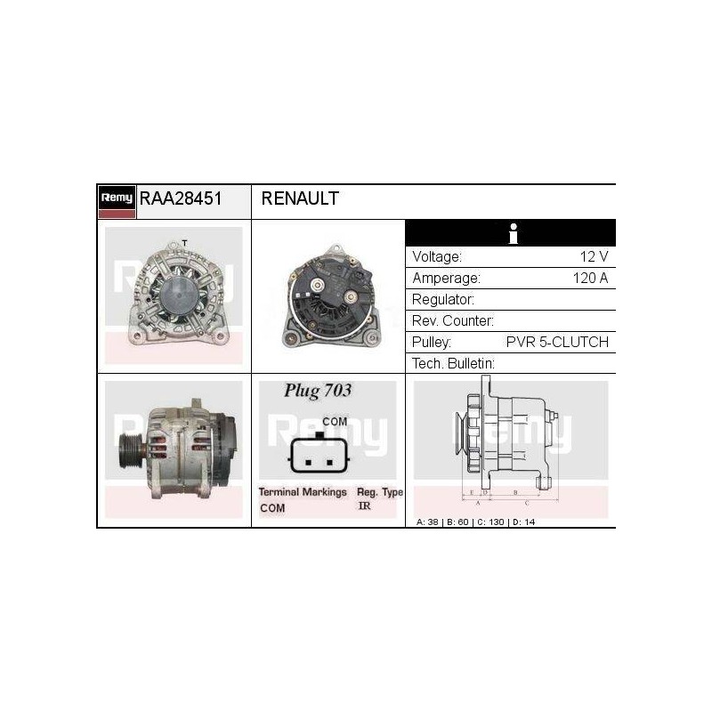 ALTERNATEUR - REMY SMART - RENAULT